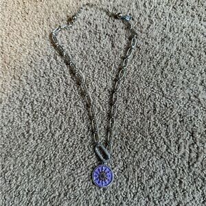Chic Silver and Purple pendant Necklace